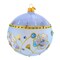 Glitter Lab 5.0 Inch Sky Blue Meadow Ball Christmas Tree Ornament , Multi Seasonal Decor Christmas European Flower